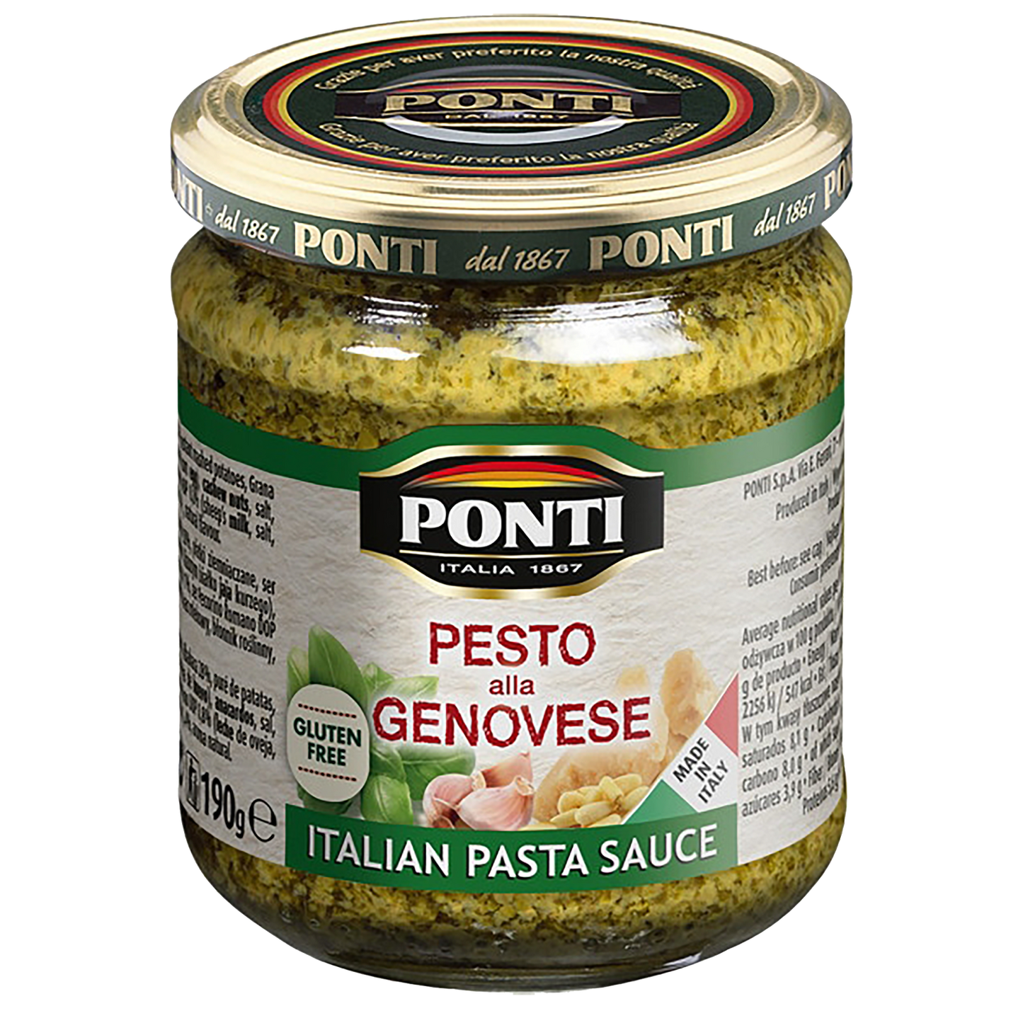 Salsa Pesto Genovese Ponti 190 gramos